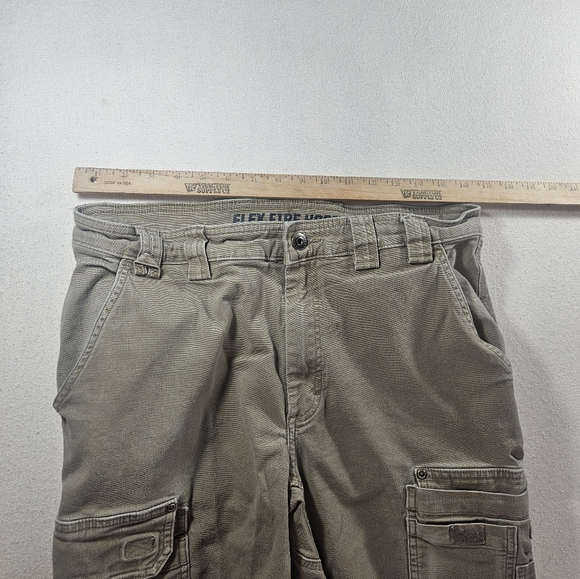 Duluth Trading Flex Fire Hose Canvas Cargo Pants 36x34 Brown - Picture 10 of 11